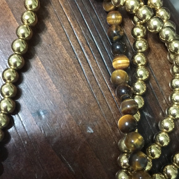 🖤Tigereye💕stone n gold beads necklace - Picture 7 of 7